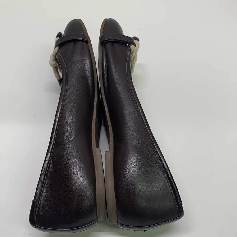 Hunter Dex Ballet Flat Slip On Shoes Dark Brown Leather Bow Size 37.5 | 7.5 - Picture 9 of 11